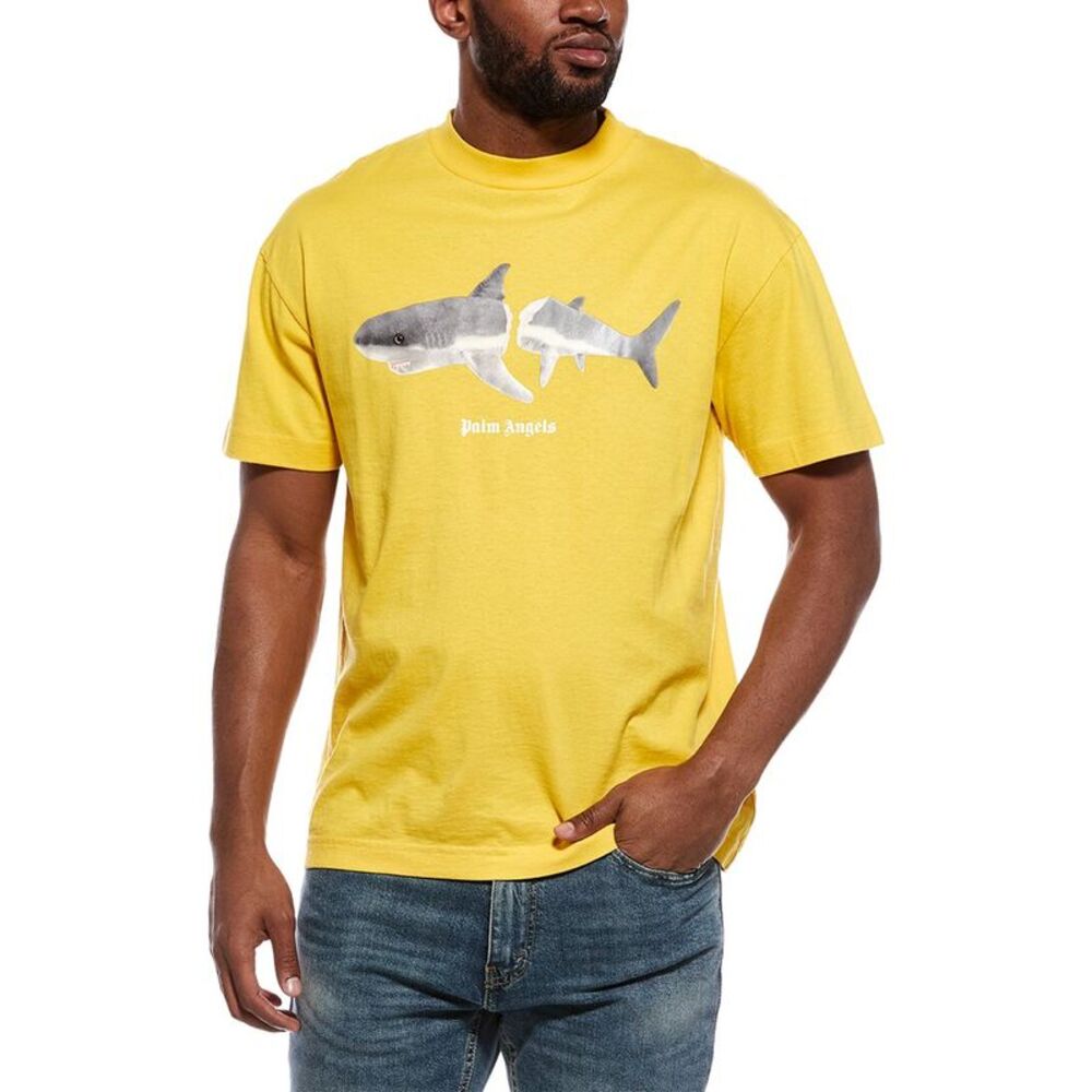 Palm Angels Mens  T-Shirt, Yellow